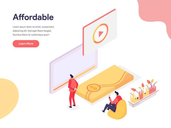 Cheap and Affordable Illustration Concept. Isometric design concept of web page design for website and mobile website.Vector illustration vector