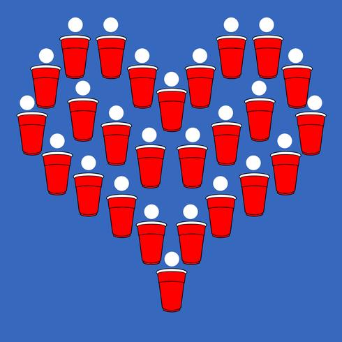 Cerveza Pong Corazón vector