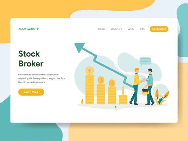 Landing page template of Stock Broker Illustration Concept. Modern Flat design concept of web page design for website and mobile website.Vector illustration vector