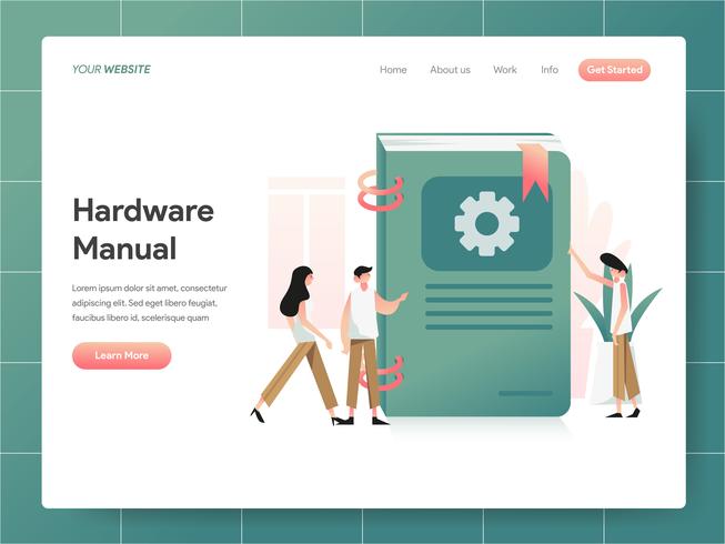 Hardware Manual Book Illustration Concept. Modern design concept of web page design for website and mobile website.Vector illustration EPS 10 vector