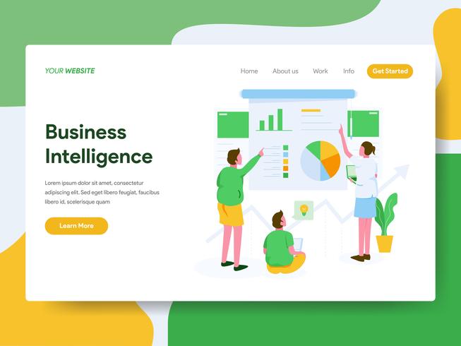 Landing page template of Business Intelligence Illustration Concept. Modern Flat design concept of web page design for website and mobile website.Vector illustration vector