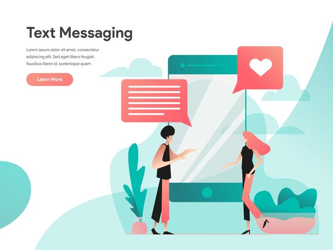 Text Messaging Illustration Concept. Modern flat design concept of web page design for website and mobile website.Vector illustration EPS 10 vector