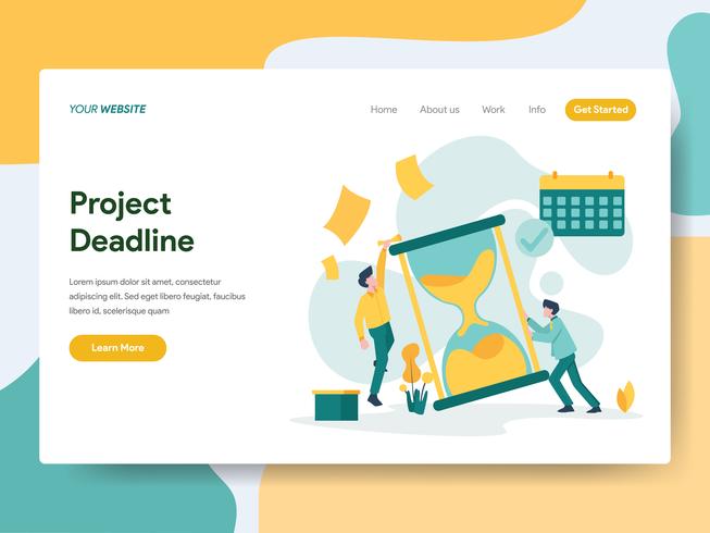 Landing page template of Project Deadline Illustration Concept. Modern Flat design concept of web page design for website and mobile website.Vector illustration vector