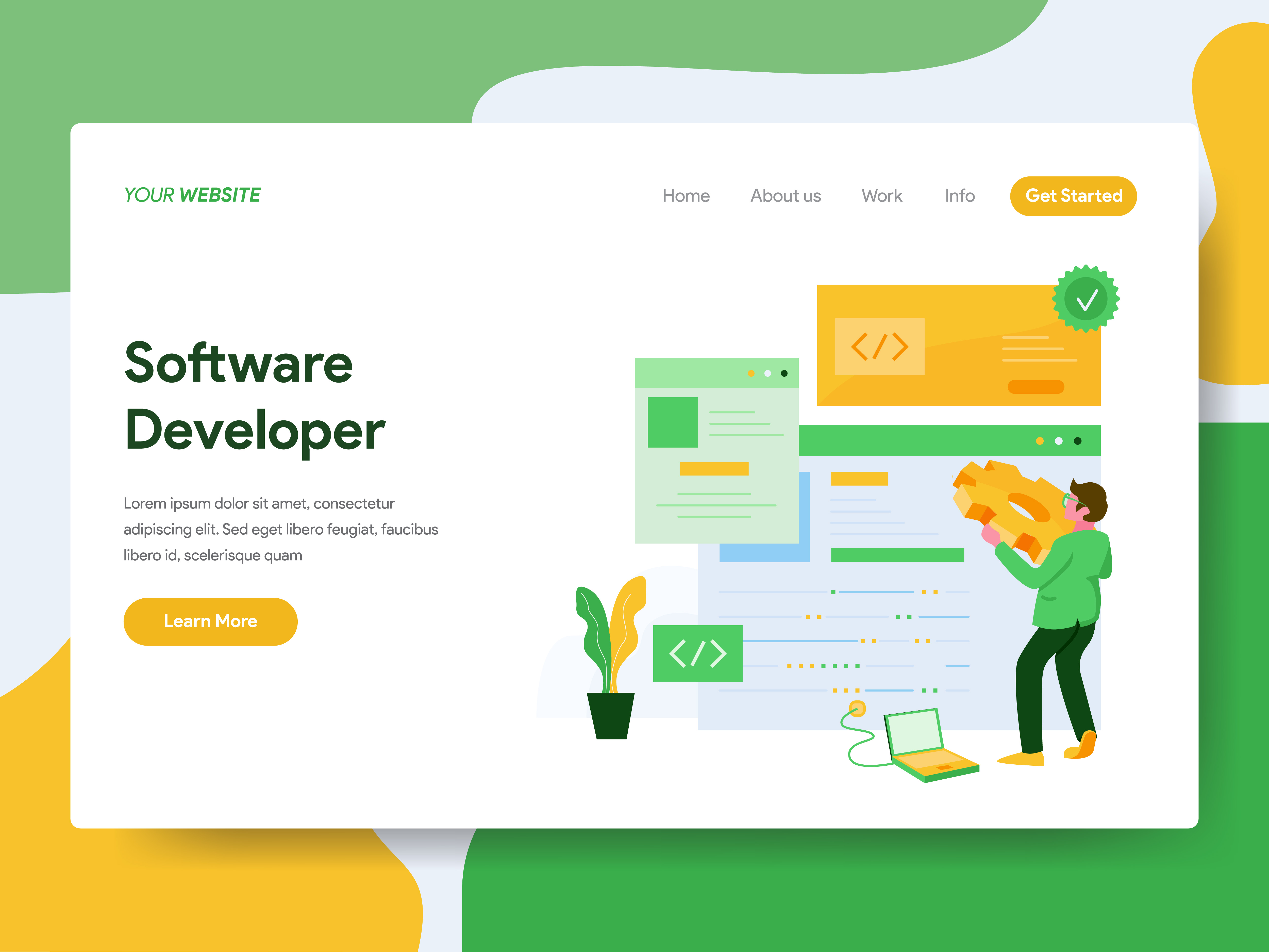 Landing page template of Software Developer Illustration Concept ...