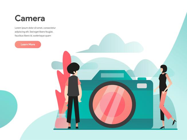 Camera Illustration Concept. Modern flat design concept of web page design for website and mobile website.Vector illustration EPS 10 vector