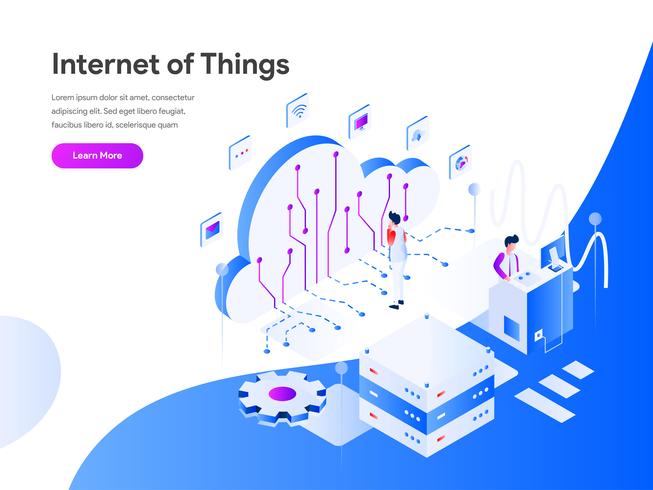 Internet of Things Isometric Illustration Concept. Modern flat design concept of web page design for website and mobile website.Vector illustration EPS 10 vector
