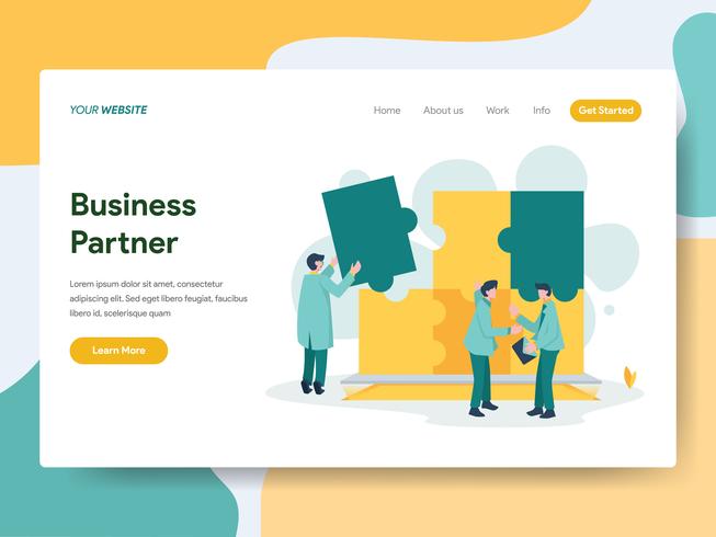 Landing page template of Business Partner Illustration Concept. Modern Flat design concept of web page design for website and mobile website.Vector illustration vector