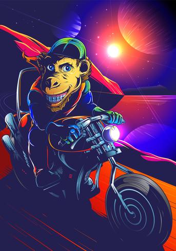 Space Chimp Biker vector