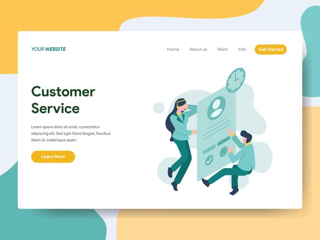 Landing page template of Customer Service Illustration Concept. Modern Flat design concept of web page design for website and mobile website.Vector illustration vector