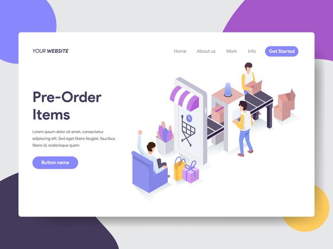 Landing page template of Refurbished Product Illustration Concept. Isometric flat design concept of web page design for website and mobile website.Vector illustration vector