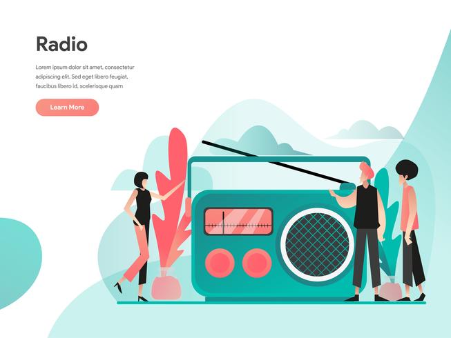 Radio Illustration Concept. Modern flat design concept of web page design for website and mobile website.Vector illustration EPS 10 vector