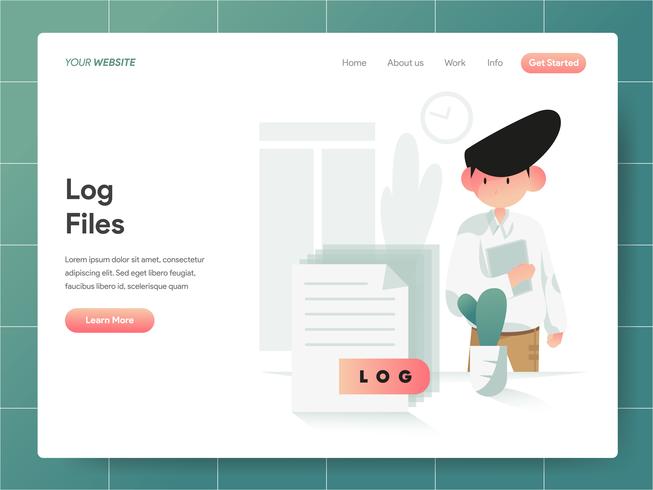 Computer Log File Illustration Concept. Modern design concept of web page design for website and mobile website.Vector illustration EPS 10 vector