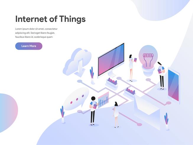 Landing page template of Internet of Things Illustration Concept. Modern Flat design concept of web page design for website and mobile website.Vector illustration vector