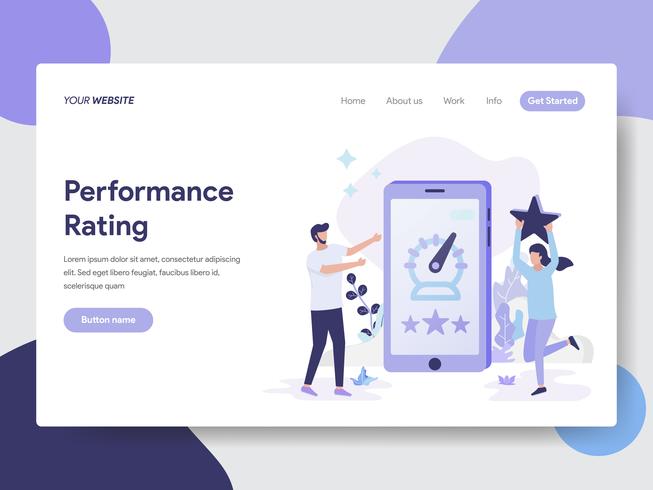 Landing page template of Performance Rating Illustration Concept. Modern flat design concept of web page design for website and mobile website.Vector illustration vector