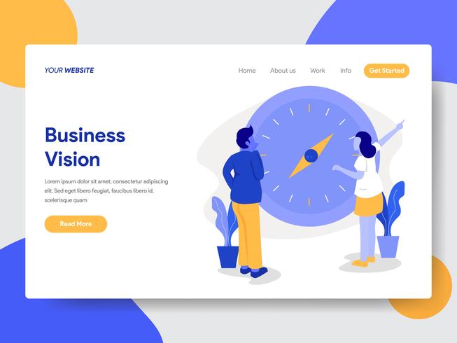 Landing page template of Businessman with Vision and Compass Illustration Concept. Modern flat design concept of web page design for website and mobile website.Vector illustration 641104 Vector Art at...