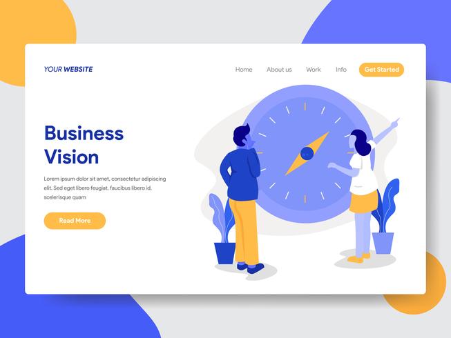 Landing page template of Businessman with Vision and Compass Illustration Concept. Modern flat design concept of web page design for website and mobile website.Vector illustration vector