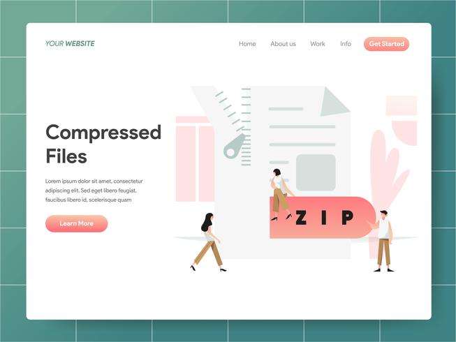 Compressed File Illustration Concept. Modern design concept of web page design for website and mobile website.Vector illustration EPS 10 vector
