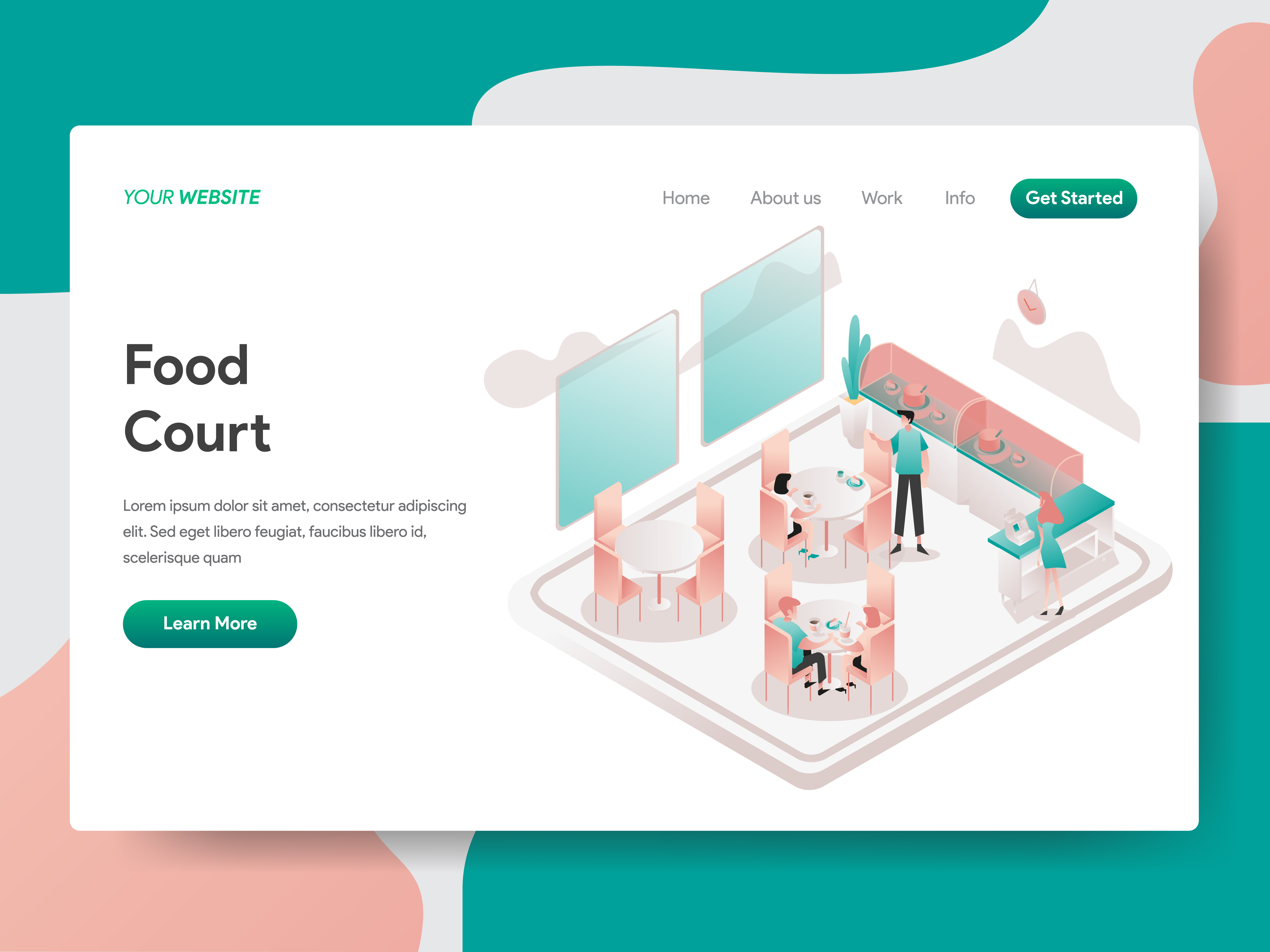 Download Landing page template of Food Court Illustration Concept ...