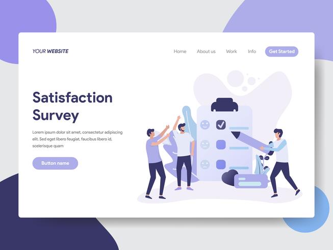 Landing page template of Satisfaction Survey illustration Concept. Modern flat design concept of web page design for website and mobile website.Vector illustration vector