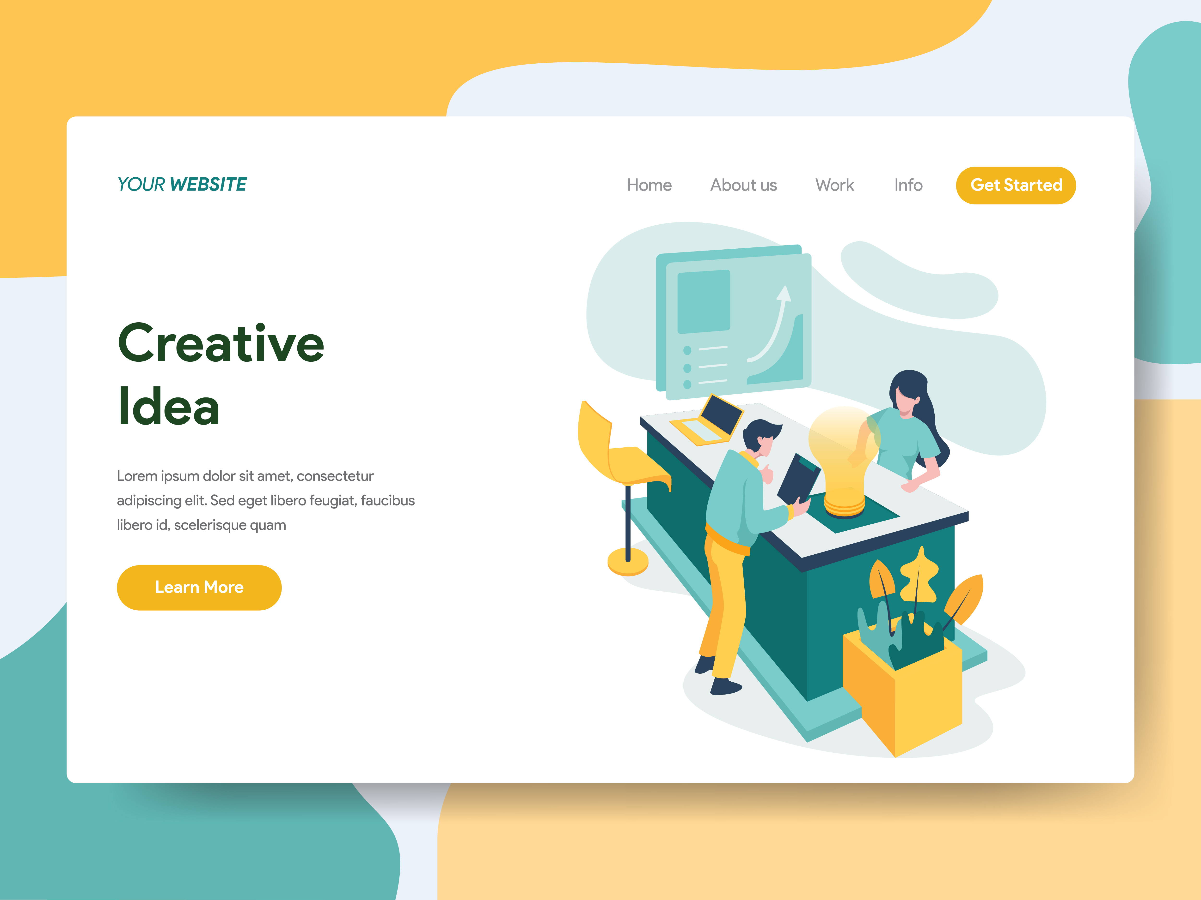 Landing page template of Creative Idea Illustration Concept. Modern