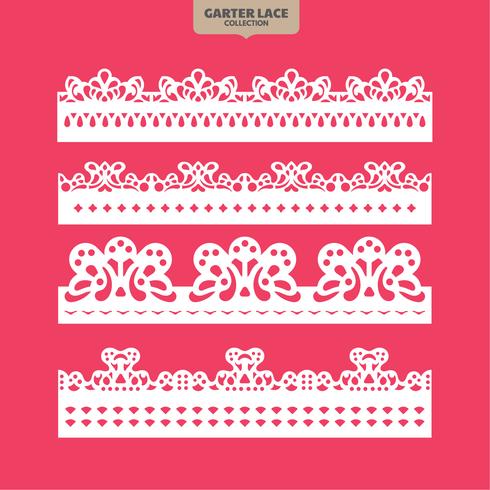 Set Garter Lace Ornament for Embroidery, Cutting  Sticker and Laser Cut vector