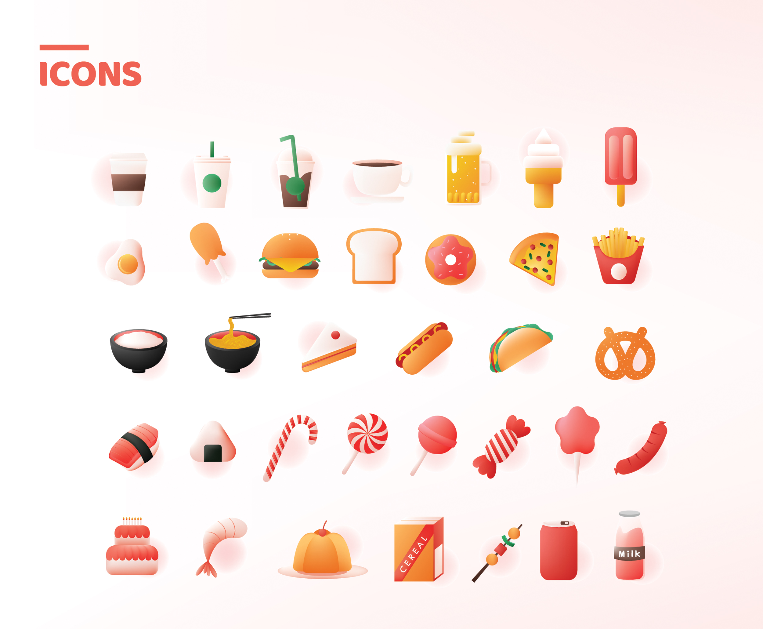 Download Food Icons Vector Pack - Download Free Vectors, Clipart ...