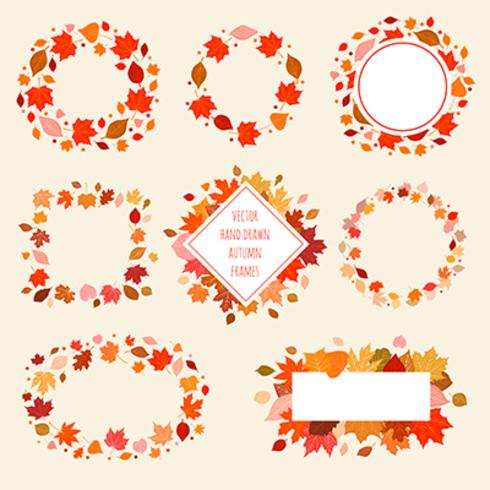 Set of Vector Hand Drawn Autumn frames