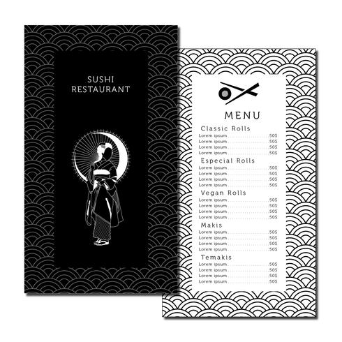 Menu of Japanese Restaurant vector