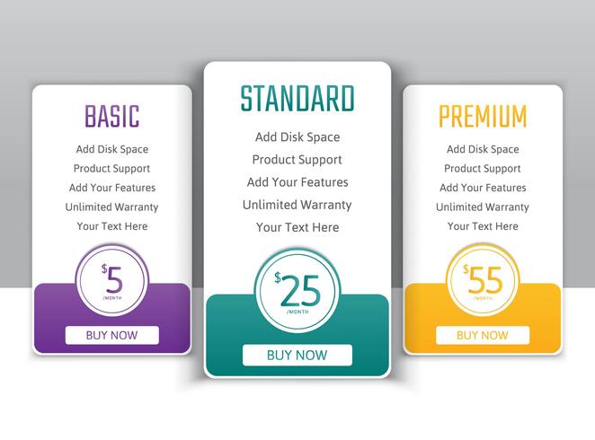 Pricing table vector