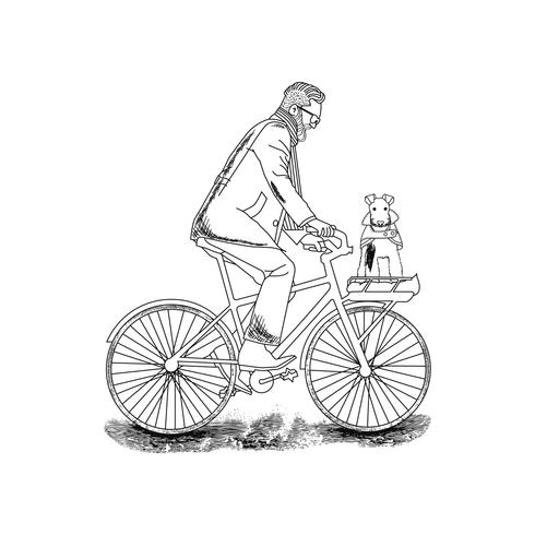 Guy on Bicycle vector