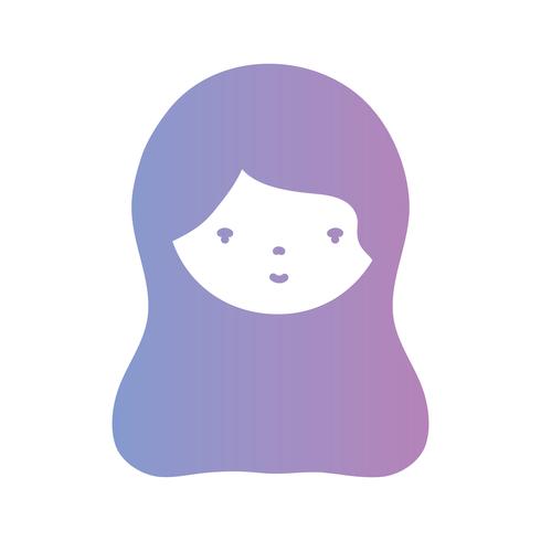 línea de cabeza de mujer avatar con diseño de peinado vector