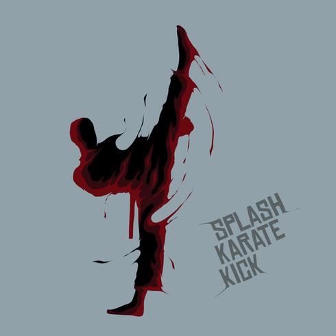 splash karate kick vector