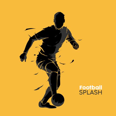 football soccer splash silhouette vector