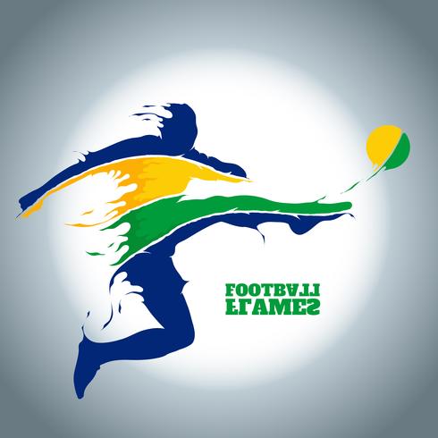 football soccer flame silhouette vector