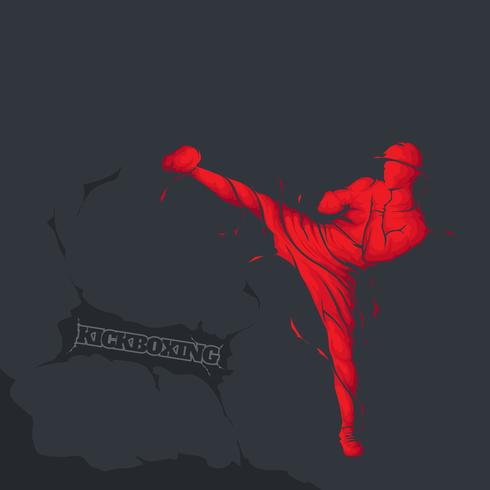 kickboxing fighter splash vector