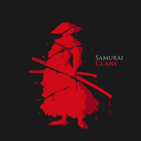 samurai warrior splash vector