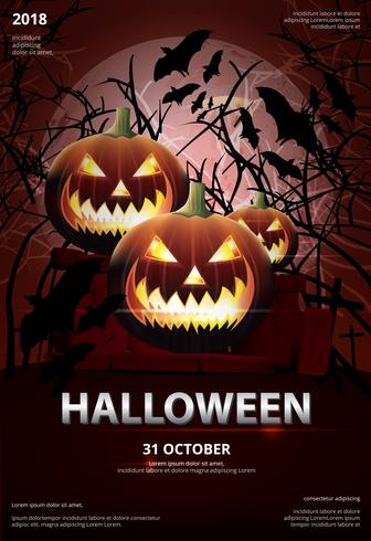 Halloween Poster Template Design Vector Illustration