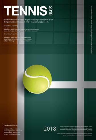 Campeonato de tenis cartel ilustración vectorial vector