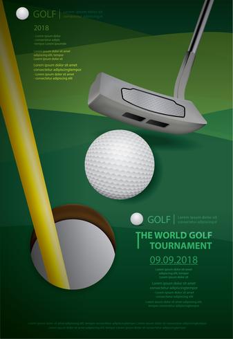 Cartel de golf campeonato ilustración vectorial vector