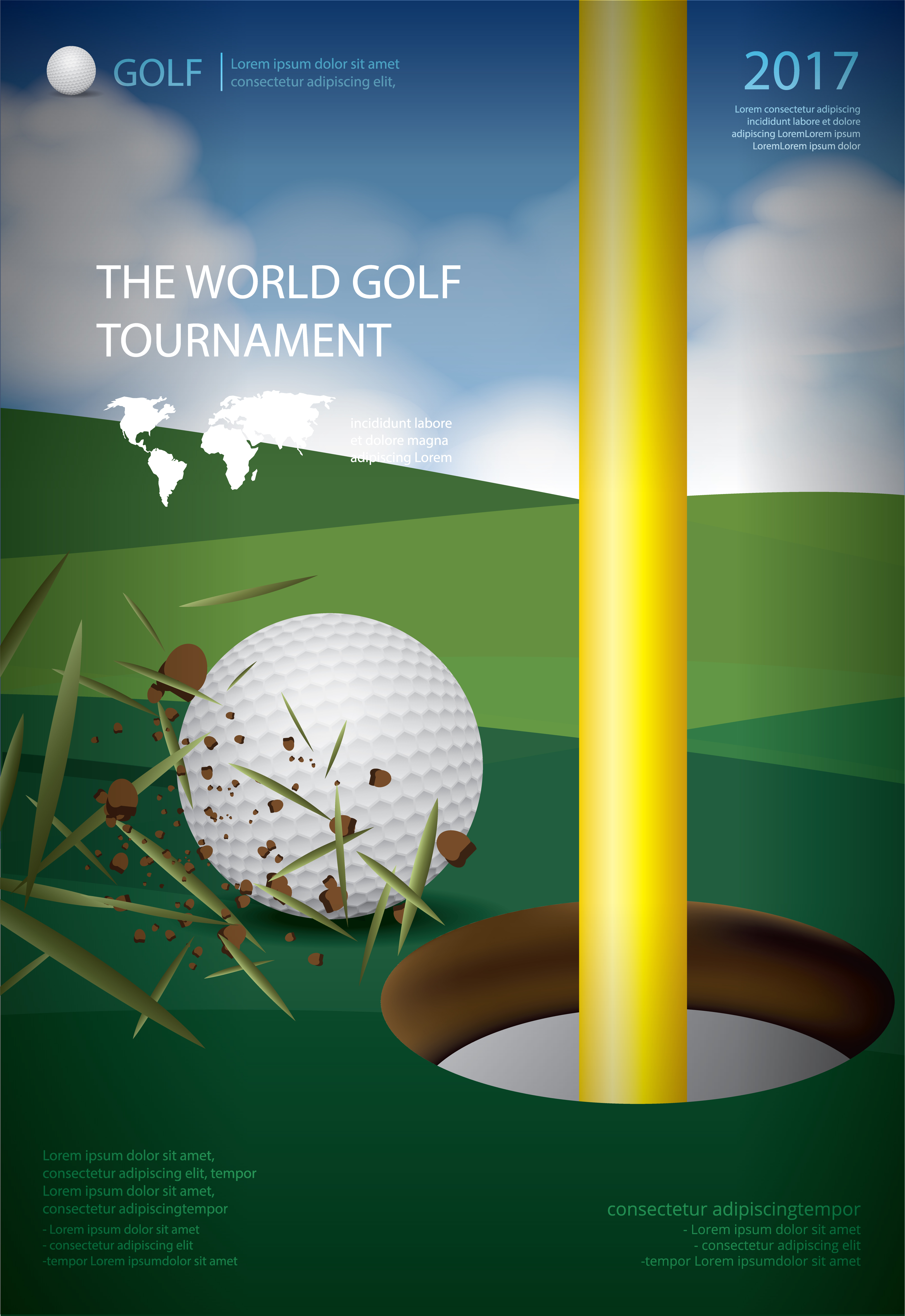 Cartel de golf campeonato ilustración vectorial 641400 Vector en Vecteezy