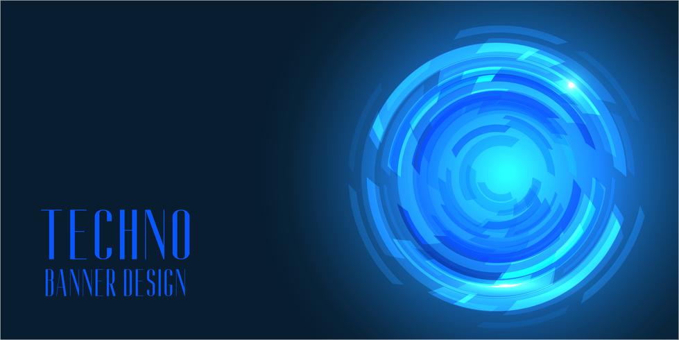 Techno style banner design vector