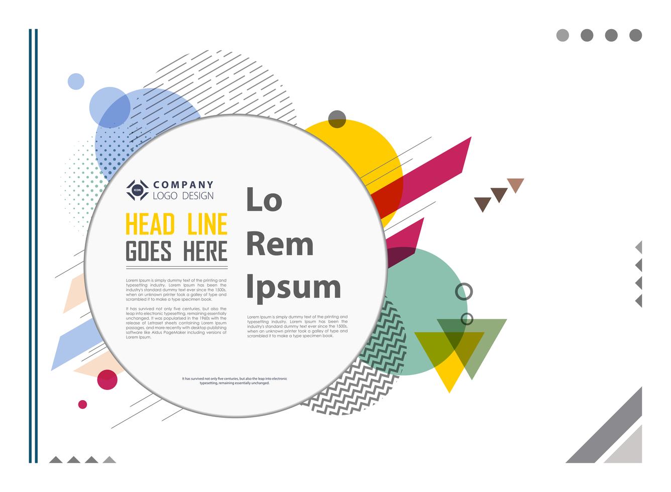 Abstract geometric colorful pattern modern design with circle space of ...