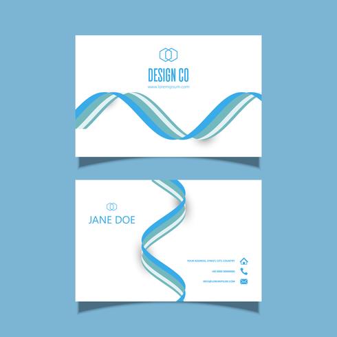 Business card with flowing lines design  vector