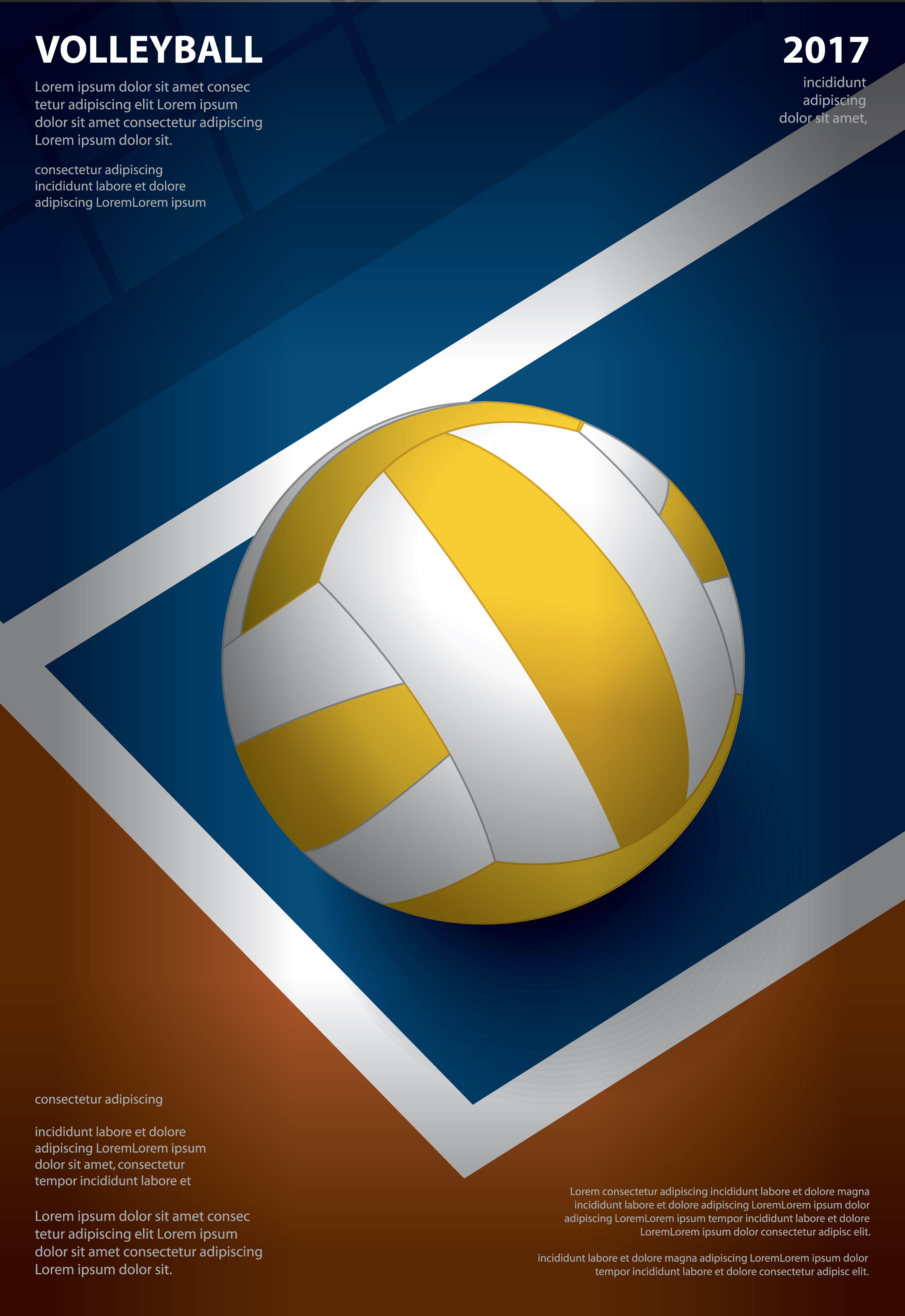 Volleyball Tournament Poster Template Design Vector Illustration 641524 ...