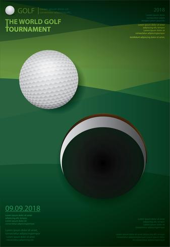 Cartel de golf campeonato ilustración vectorial vector