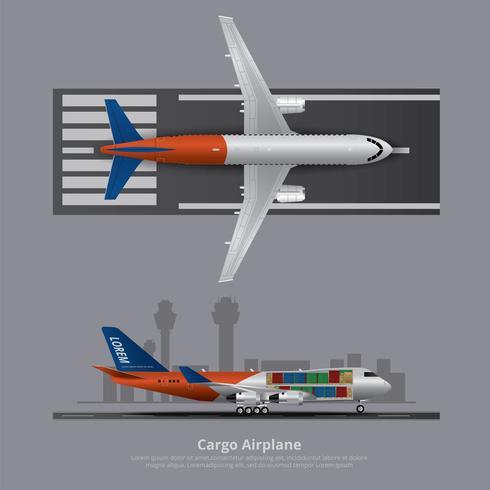 Cargo ship Airplane Isolated Vector Illustration 
