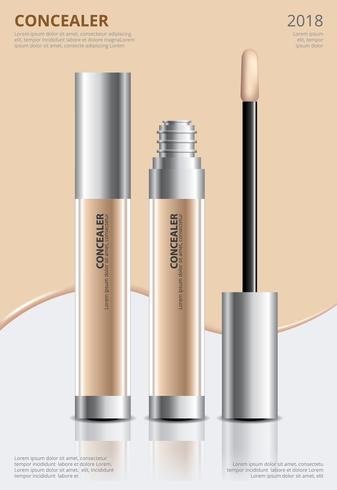 Poster Template Design Concealer with Package Vector Illustration