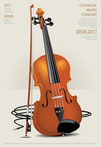 El concepto de música clásica violín ilustración vectorial vector