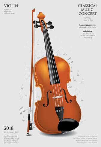 El concepto de música clásica violín ilustración vectorial vector