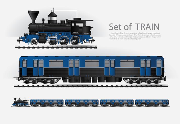 Tren de carga en una carretera de ferrocarril ilustración vectorial vector